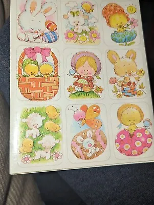 Vintage Eureka Easter Stickers Seals 1 Sheet Bunny Chicks Lamb Cute • $7.50
