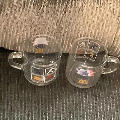 Vintage Set 2 McDonalds Los Angeles 1984 Olympics Glass Coffee Mugs Cups • $11.95