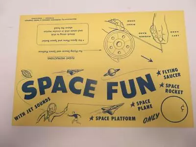 Vintage 1960s Space Fun Toy Rocket Store Display Sign Cardboard Unused Rare • $8.96