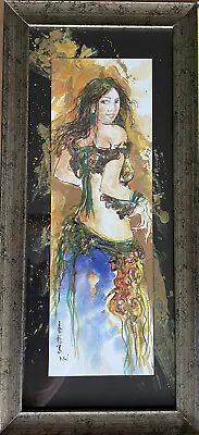 David P.H. Wong Original Watercolor On Paper. Portrait.  Belly Dancer. Bohemian. • $99.99