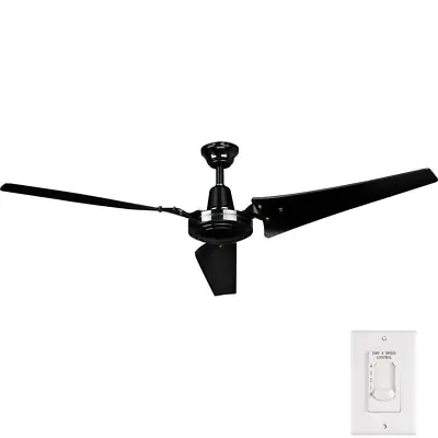 Industrial Ceiling Fan Commercial Outdoor Indoor 60  With Remote Control Black • $132.24