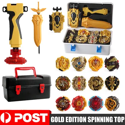 XD168 Beyblade Gold Burst Set Spinning With Grip Launcher+Portable Box Case Toys • $42.90