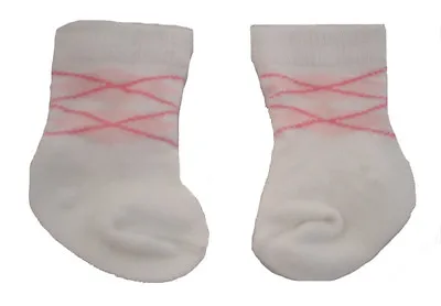 White With Pink Argyle Socks Fits 18inch American Girl & Logan Boy Dolls • $6.49