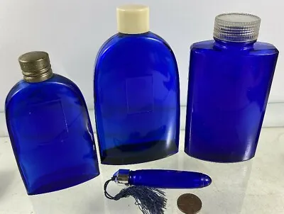 4 Vintage 1950's Perfume Cobalt Bottle Evening In Paris Cologne Bourjois • $42.15