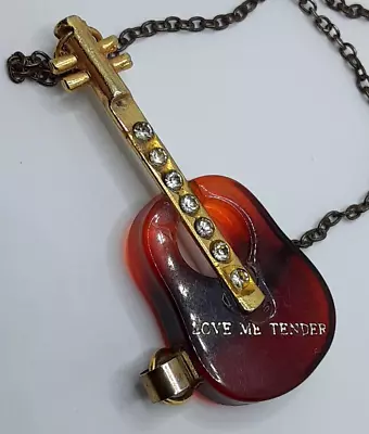 Elvis Presley Love Me Tender Bass Guitar Necklace Pendant Rare Bakelite? Vintage • $24.95