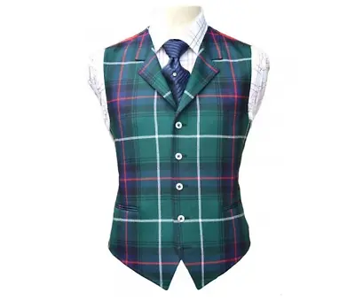 Scottish Mackenzie Tartan Kilt Vest Two Welt Pockets Wedding Kilt Waistcoat Sale • £46.50