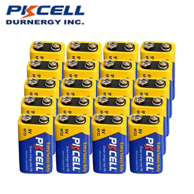 20pcs 9V Batteries Extra Heavy Duty 6F22 EN22 1604A Zinc-Carbon For Multimeters • $24.99