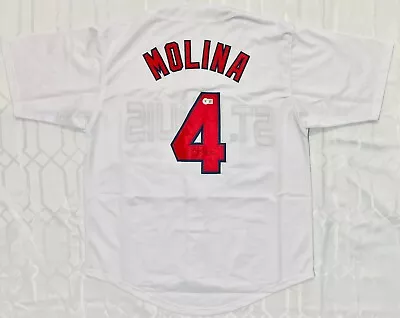 St. Louis Yadier Molina Signed In Black White Jersey Beckett BAS Witnessed • $298.88