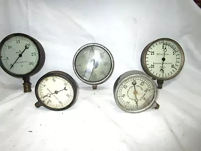 Lot Of Five Vintage 0-30 Psi Steam Gauges • $99.95