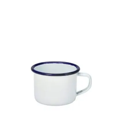 White Falcon Enamel Blue Rim Small Espresso Coffee Cups Mugs 90ml - 1 2 4 6 12 • £8.50