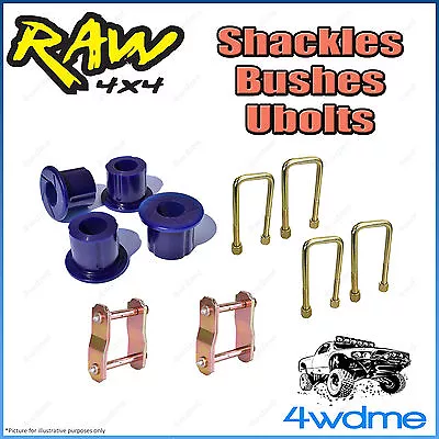 Holden Rodeo RA 4WD RAW Rear Shackles & Ubolt & Shackle Bush Kit COMPLETE • $253