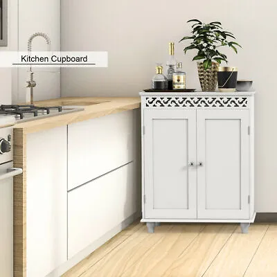 $59.99 • Buy Bathroom Floor Cabinet Free Standing Storage Organizer With Shelves Furniture
