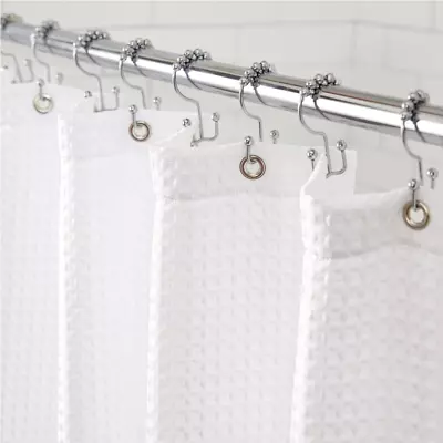 Gorilla Grip Waffle Shower Curtain Thick Weighted Fabric Wrinkle And Rust Resi • $26.80