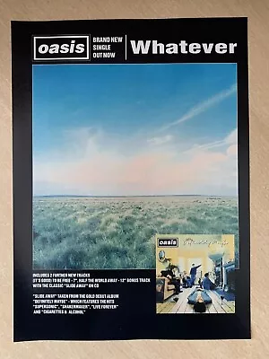 Original Oasis Whatever Full Page Magazine Promo Advert 1995 • £3.99