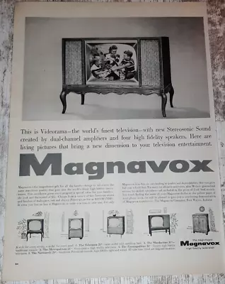 1956 Magnavox Vintage Print Ad Television TV Console Portable Hi-Fi Stereo Sound • $7.43