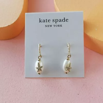 Kate Spade - Sea Star Starfish Pearl Gold Huggie Earrings • $19