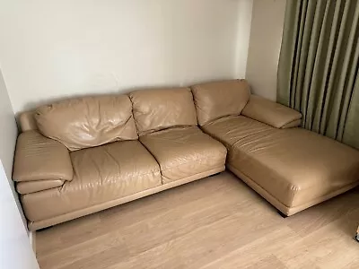 Nick Scali Leather Sofa / Lounge / Couch / Chaise - Pickup Greenvale VIC 3059 • $0.01