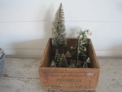 $34.99 • Buy Old Primitive Advertising Wood Box Horse Shoe Nails Made In U.S.A. Dovetailed