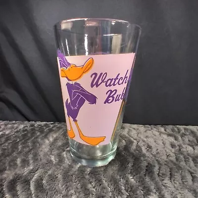 Looney Tunes  Daffy Duck  -  Watch It Bub!    Vintage Glass 14oz Made In USA • $15.99