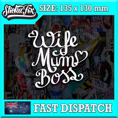 Wife Mum Boss 4X4 Car Vinyl STICKER Funny DECAL 4WD Drift Van Ute • $6.90