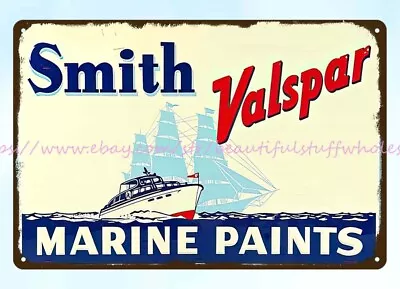 Modern Art Restaurant Pub 1960s Smith Valspar Marine Paints Metal Tin Sign • $18.81