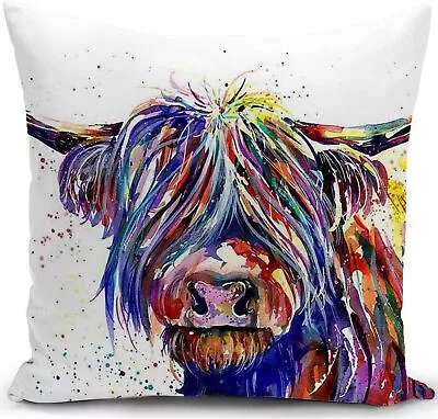 New Cushion Cover Highland Cow Scottish Gifts For Women Farm A6 • £11.90