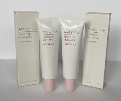 2 Mary Kay Moisture Rich Masks Formula 1 (4 Oz Each) NOS • $29.98