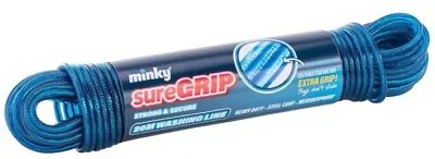 Minky Sure Grip Steel Core Weatherproof Clothes Laundry Washing Line 20m - Blue • £9.90
