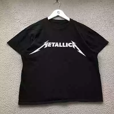 Metallica Music T-Shirt Women Large L Short Sleeve Crew Neck Graphic Black White • $14.99