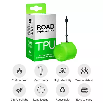 Ultralight Bicycle TPU Inner Tube 700C 18/30/32C Road Bike 60/80mm FAST US Stock • $14.99