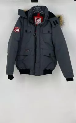 Canada Goose Mens Chilliwack Black Hooded Bomber Down Parka Jacket Size Large • $56