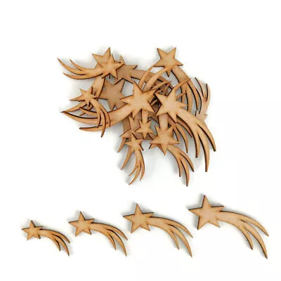 Shooting Star MDF Craft Shapes Wooden Blank Sky Christmas Embellish Wish Space • £3.72