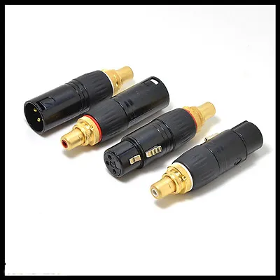 2x Neutrik XLR Female To RCA Female Socket Adapter Gold Balanced Plug Male • £21.59