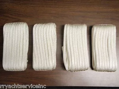 Double Braid Dock Line  3/4  X 25ft White Nylon 47101 4 Pac 24  Eye Splice • $251.80