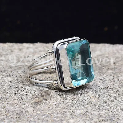 Blue Topaz Gemstone 925 Sterling Silver Ring Mother's Day Jewelry MP-288 • $13.40