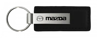 Mazda Black Leather Key Fob Authentic Logo Key Chain Official Licensed • $17.95