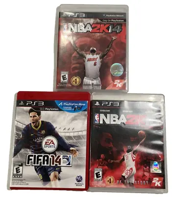 PS3 Sports Lot  NBA 2K16 Harden Cover NBA 2K14 Lebron James Cover FIFA14 W Cases • $6.19