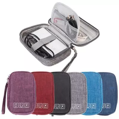 Digital USB Gadget Storage Bag Cable Organizer Earphone Pocket Charger Pouch • £5.86