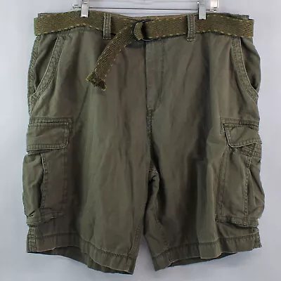 Arizona Jean Company Cargo Shorts Men's Size 44 Khaki Green D Ring Belt • $12.50