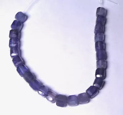 24 IOLITE Cube 4 Mm Faceted Natural Gemstone Beads • $1.75