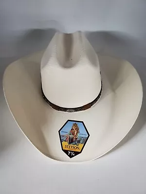 STETSON  RODEO NATURAL CATTLEMAN STRAW 10X STRAW COWBOY HAT Size 6 3/4 • $69.99