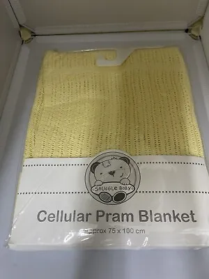 £5 • Buy Cellular Pram Blanket Aprox 75 X 100 Cm Yellow Crotchet Snuggles Cute New