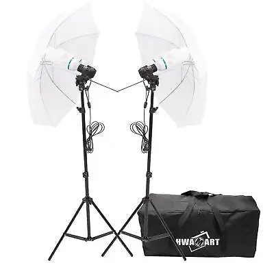 Photography Umbrella Studio Kit 150W Dual Holder Stand Continuous Lighting • £69.99