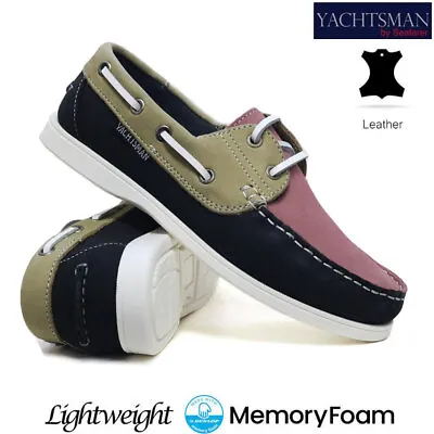 Ladies Boat Shoes Women Leather Memory Foam Moccasins Loafers Comfort Deck Shoes • £14.99