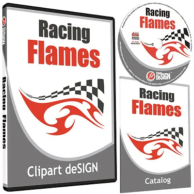 Racing Flames Clipart-vinyl Cutter Plotter Images-eps Vector Clip Art Cd • $49.99