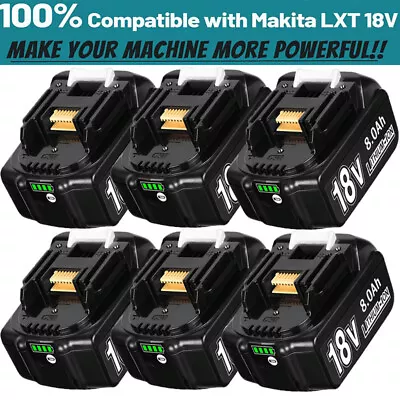 1~6 Pack 18V For Makita BL1860 8.0Ah 5.0Ah Lithium-ion LXT Battery BL1850 BL1830 • £17.99