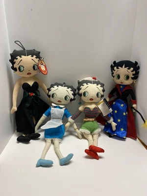 £39.32 • Buy Lot Of 4 1999 Kellytoy Betty Boop Plush Dolls Waitress Runaway Elf Witch