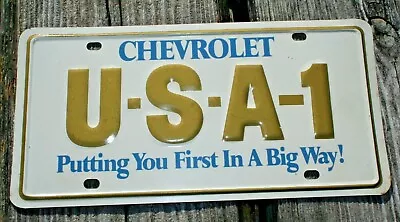 USA 1 Chevrolet Vintage Heavy Steel License Plate Putting You First In A Big Way • $549.99