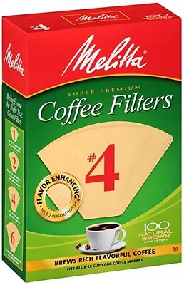 Melitta  8-12 Cups No. 4  Cone  Coffee Filter  100 Count • $9.99