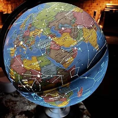 12” Day/Night Illuminated World Globe By Replogle 88 Constellations LED Electric • $60